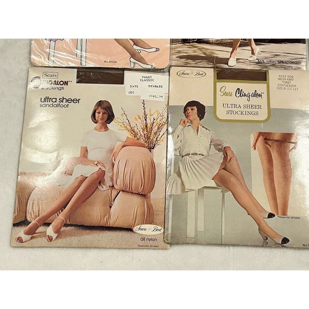 VTG Pantyhose Sheer Cling‎ Along Tights Lot of 7 Various Colors & Sizes